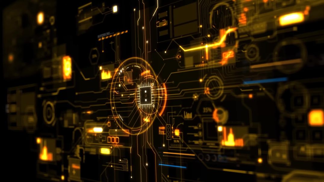 4K 100% Royalty-Free Stock Footage  Technology HUD Element Intro Background  No Copyright Video